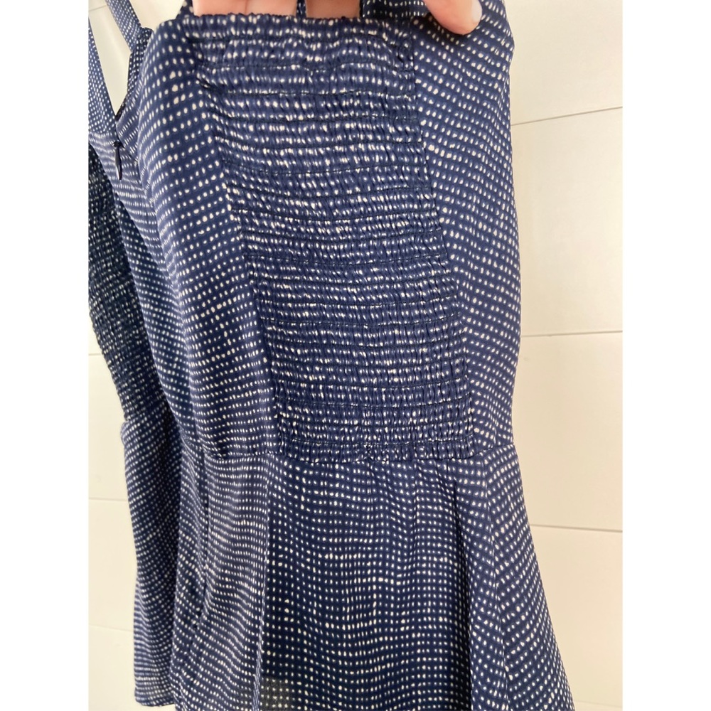 Navy dotted peplum tank blouse -size 8 - Picture 7 of 13